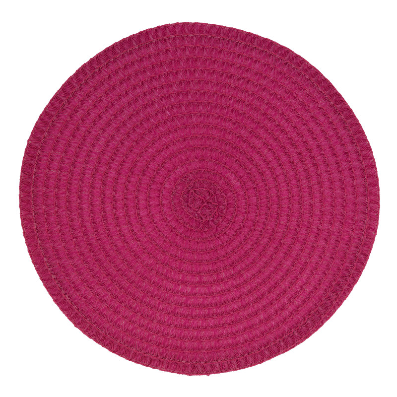 Fuchsia Round Woven Fabric Placemats Set of 4