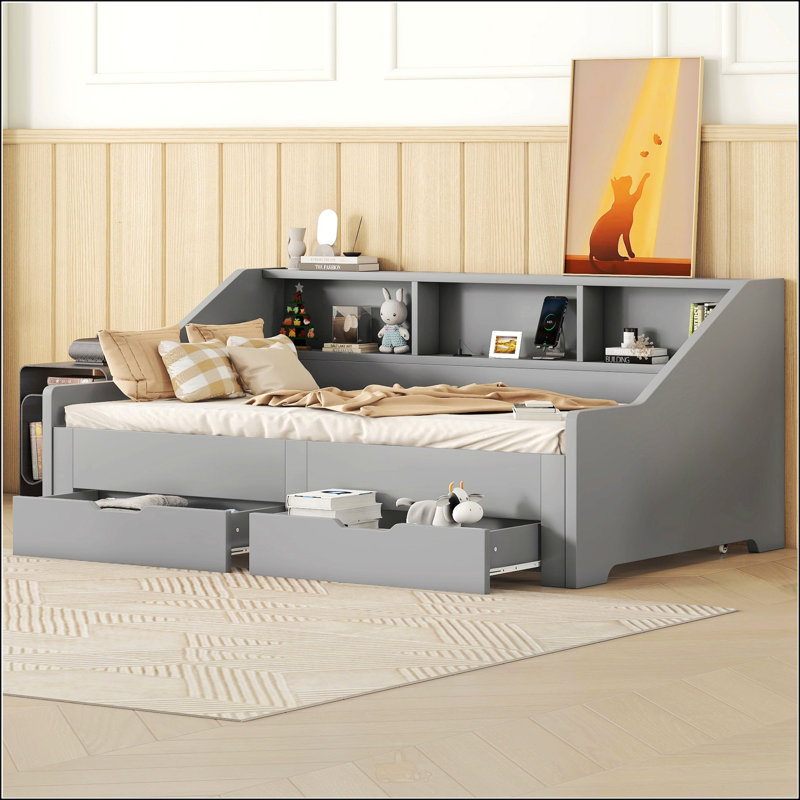Daybed Storage Bed, Gray