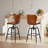 Swivel Adjustable Height Set of 2 Bar Stools Modern Faux Leather Counter Stool Bar Dining Chairs With Back Metal Support Bar Stool For Kitchen Island Pub