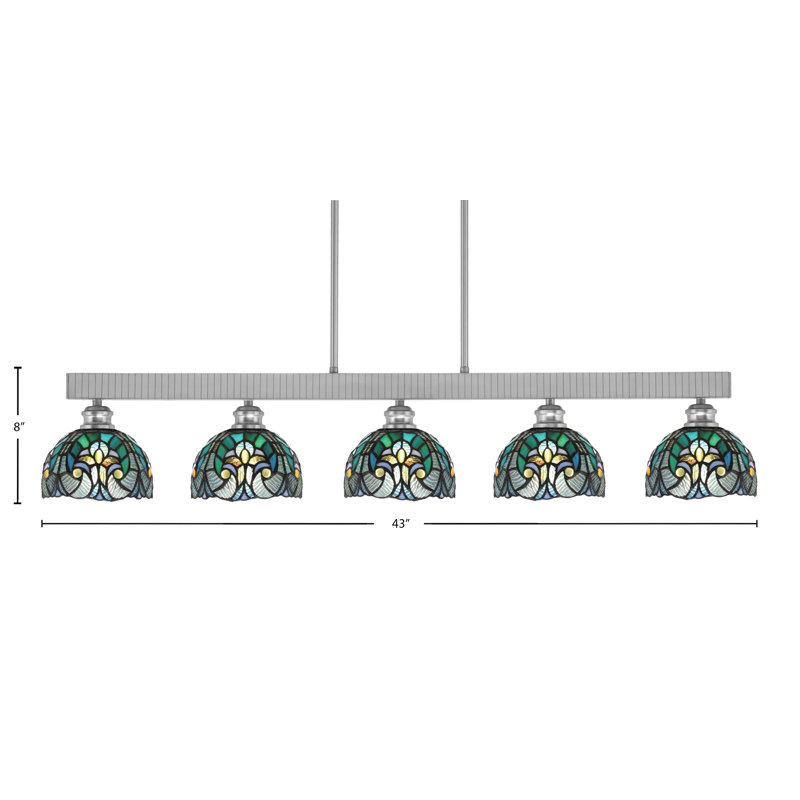 Edge 5 Light Bar With 7" Glass, Brushed Nickel