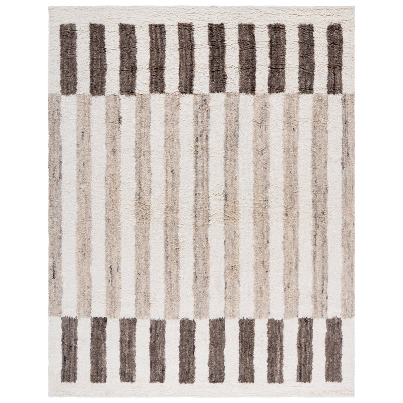 Kairese Hand Tufted Wool Pile Striped Rug, Rectangle 8' x 10'
