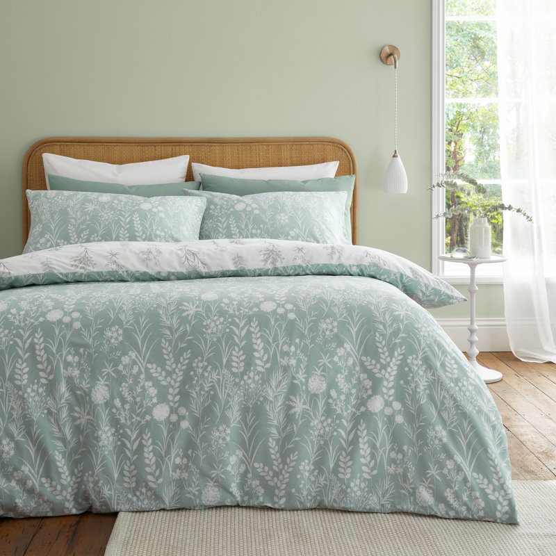 Wild Flowers 200 Thread Count Cotton Duvet Cover Set, Super King - 2 Standard Pillowcases