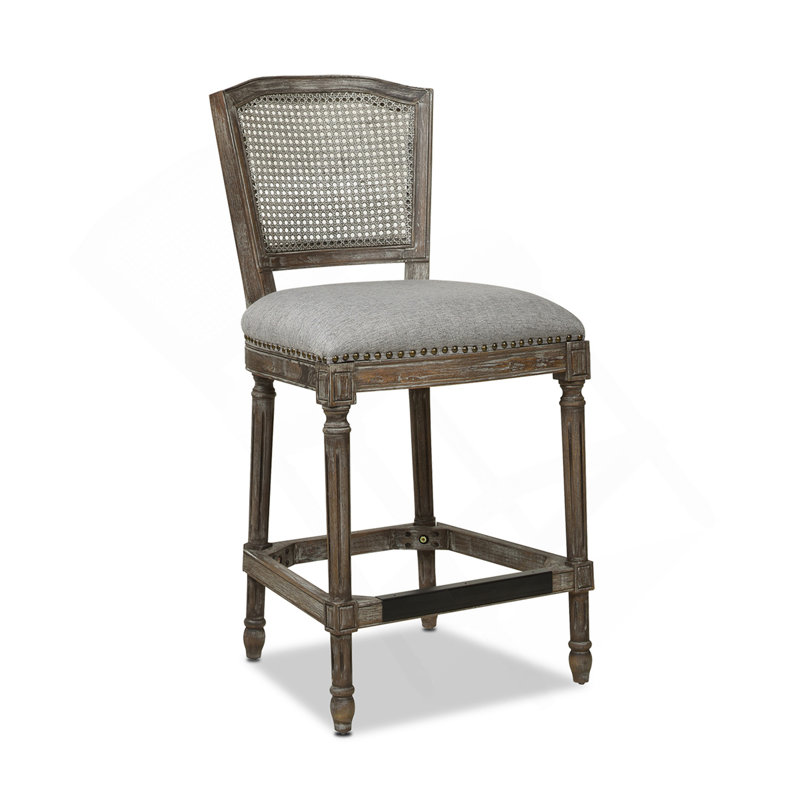 Tabouret de bar à dossier haut en rotin Triomphe