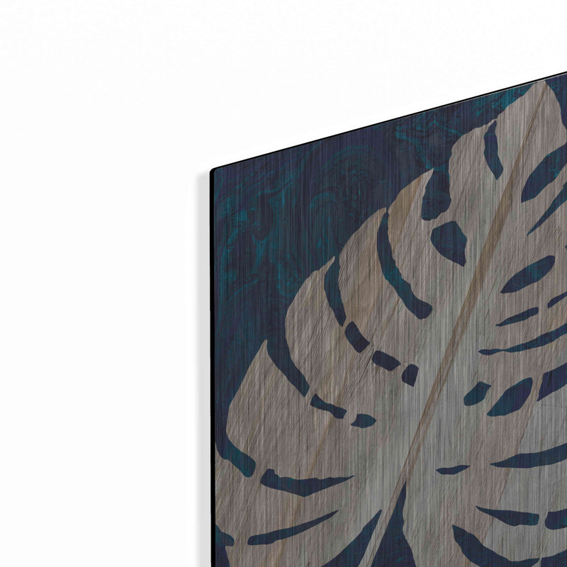 "Bleu marine Monstera" par Cindy Jacobs, H 16 po x l 12 po