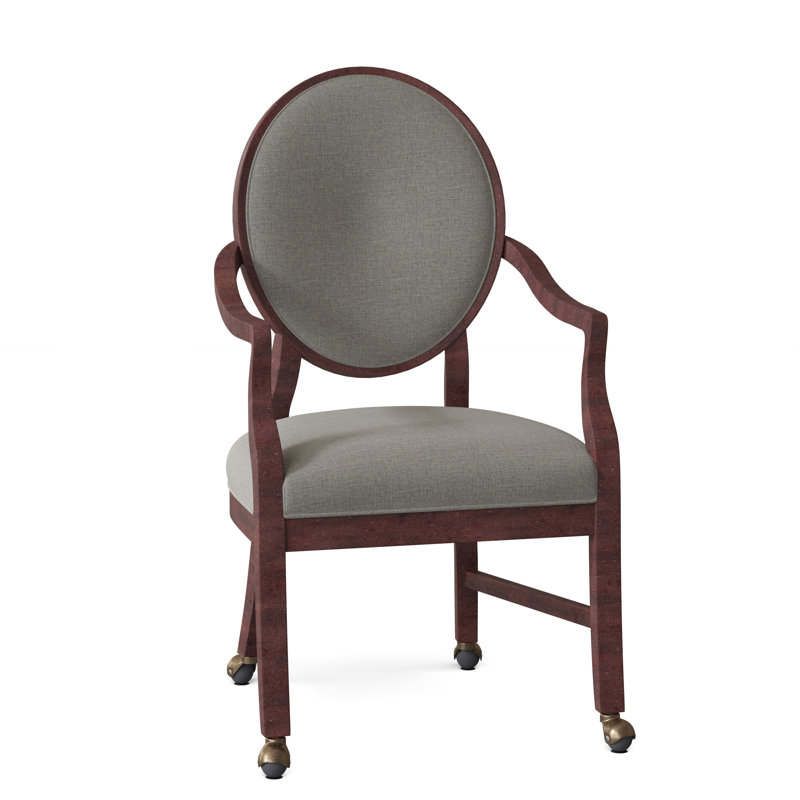 Upholstered King Louis Back Arm Chair, Montego Bay, Smoke (9508 63)