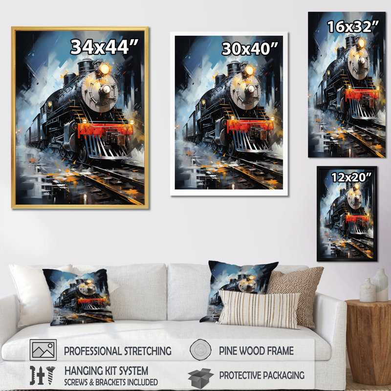 " Abstract Train Fluid Motion ", 20" H x 12" W x 1" D, White Picture Framed