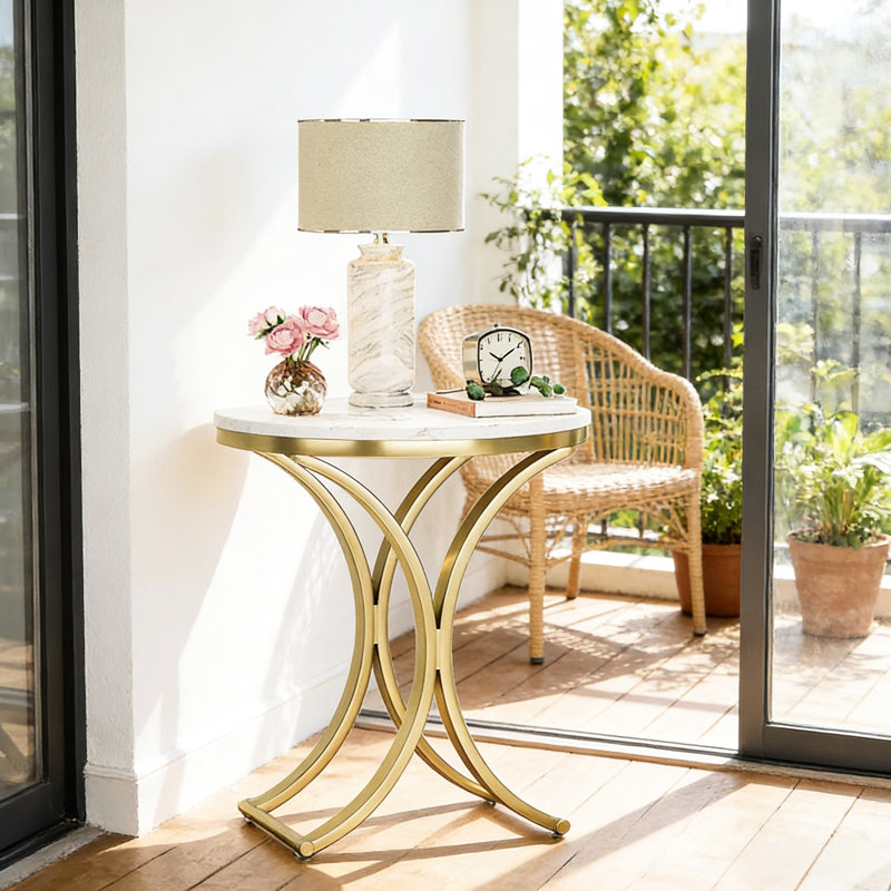 Table d'appoint pour canapé polyvalente, table de bout ronde chic, table basse étroite