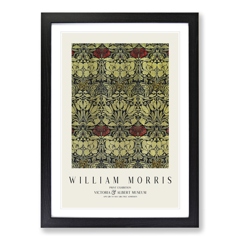 Tulip and Rose Vol.2 by William Morris - Framed Print, 48cm H x 36cm W x 2cm D, Black Framed
