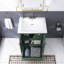 Meuble-lavabo autoportant 24 po vert avec lavabo intégré en céramique blanche