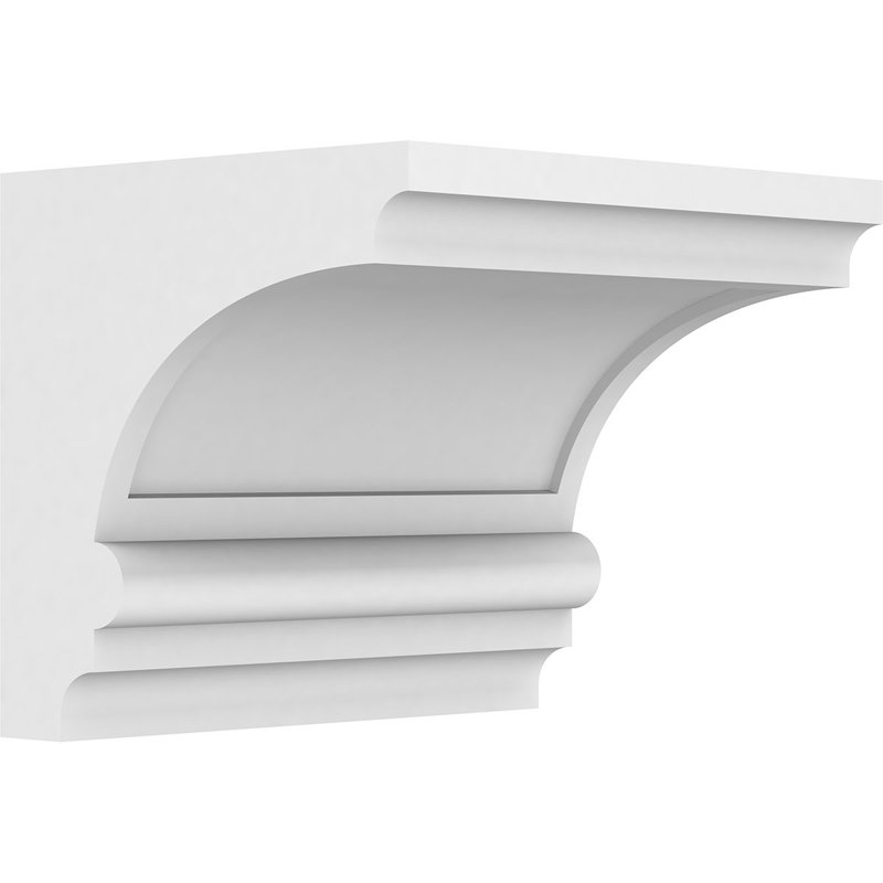 7"W x 6"D x 6"H Standard Diane Architectural Grade PVC Corbel, 6"H x 7"W x 6"D