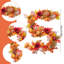 Automne feuille d'érable guirlande suspendue vigne 5,9 pi baies artificielles tournesol citrouille décoration d'automne pour la fête de mariage dîner de l'Action de grâce cadre de porte porte arrière-plan décor