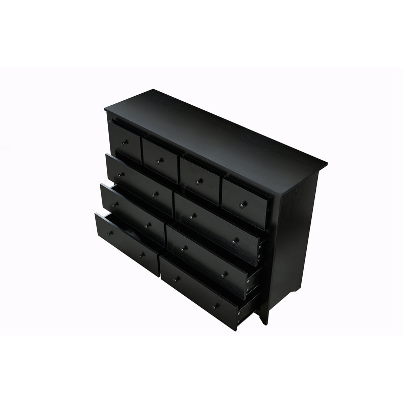 Commode 10 tiroirs pour chambre à coucher, Noir