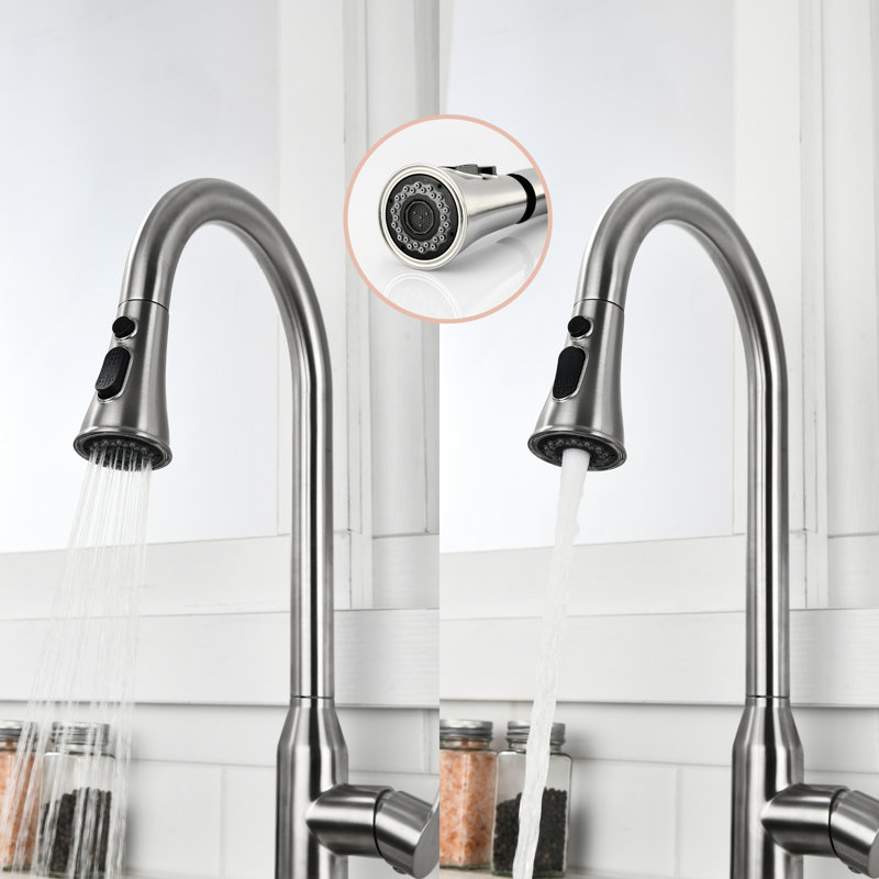 Robinet de cuisine en nickel inoxydable brossé High Arc