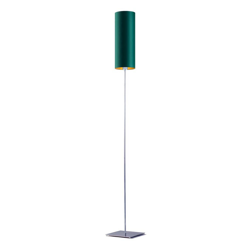 Tonkin 165cm Traditional Floor Lamp, Brushed Steel, Bottle Green/Gold