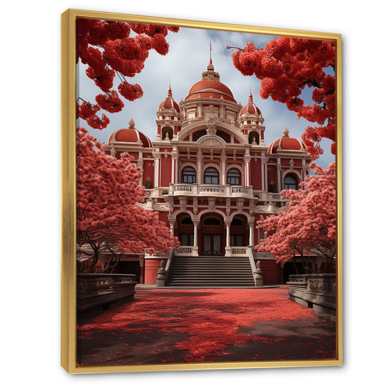 Opéra du Vietnam Crimson II, Cadre flottant doré, H 40 po x l 30 po x P 1,5 po