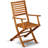 5 Piece Patio Dining Set Includes a Rectangle Outdoor Acacia Wood Table and 2 Folding Arm Chairs with 2 Side Chairs, 36x66 Inch, Natural Oil-1774339793