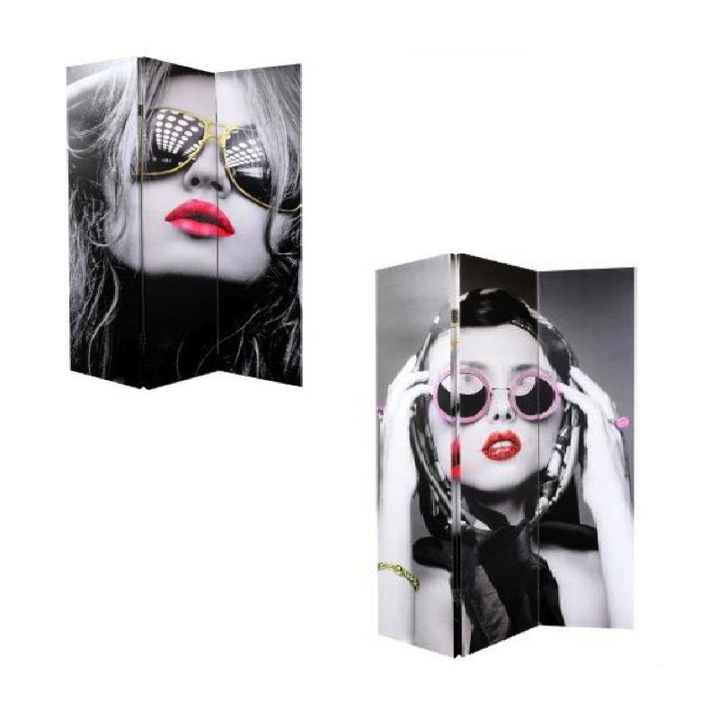 Cloison 3 panneaux Red Lips