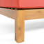 Red Bench With Wood Frame - To Weather And Water- Seat Covers Corner In Easy-Maintain Back Cushions