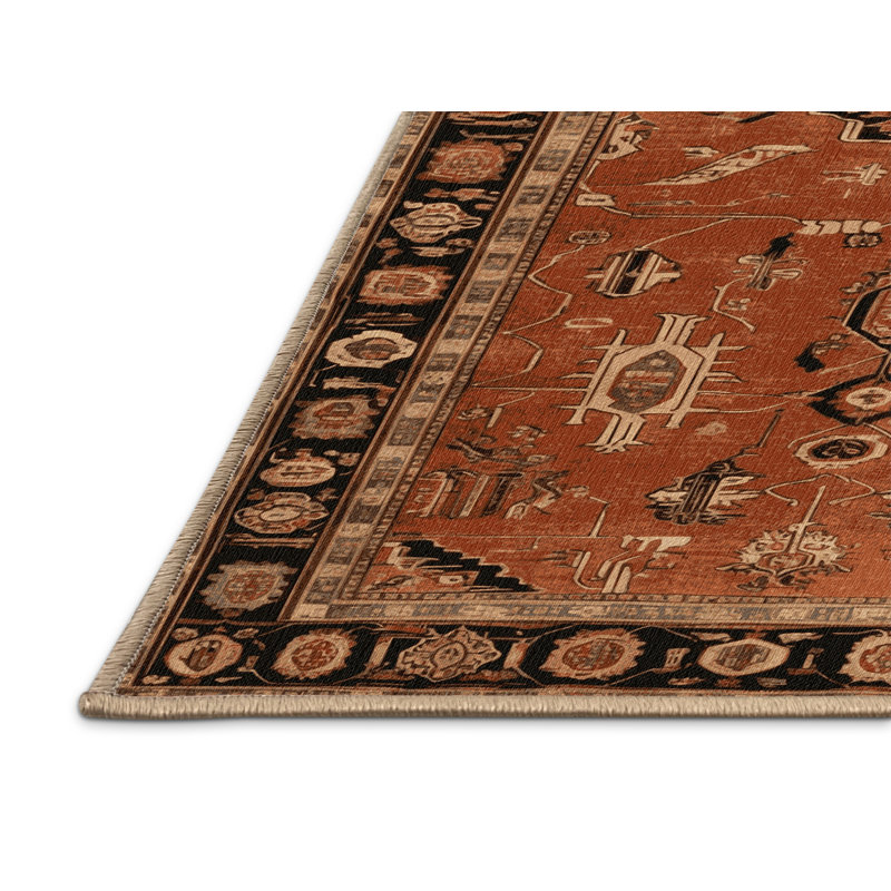 Tapis brun lavable à la machine, Rectangulaire 8 pi x 10 pi