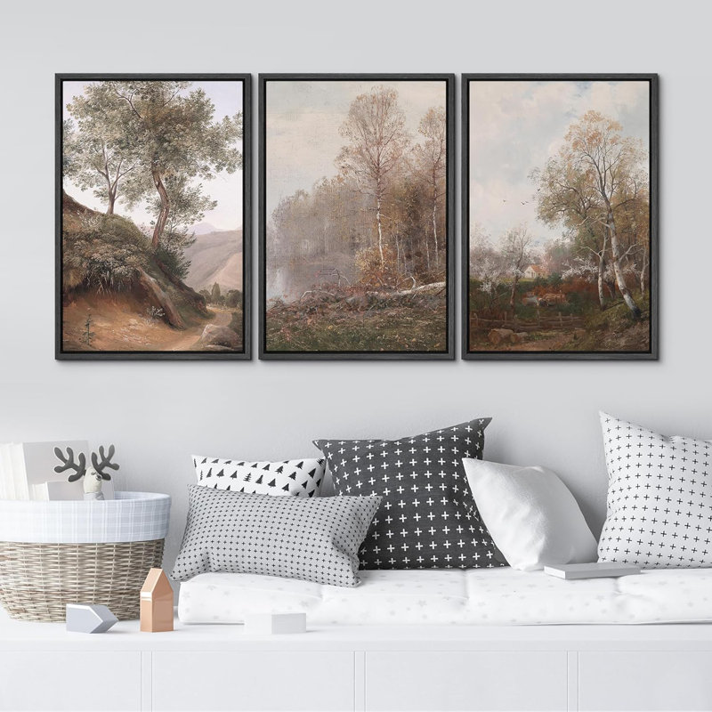 Autumn Forest Meadow 3 pièces, Noir, H 36 po x l 24 po x P 1,5 po