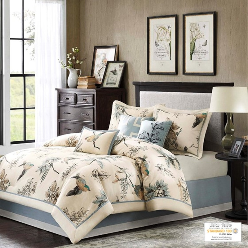 Édredon en sergé de coton 7 pièces pour très grand lit - Style enchanteur imprimé