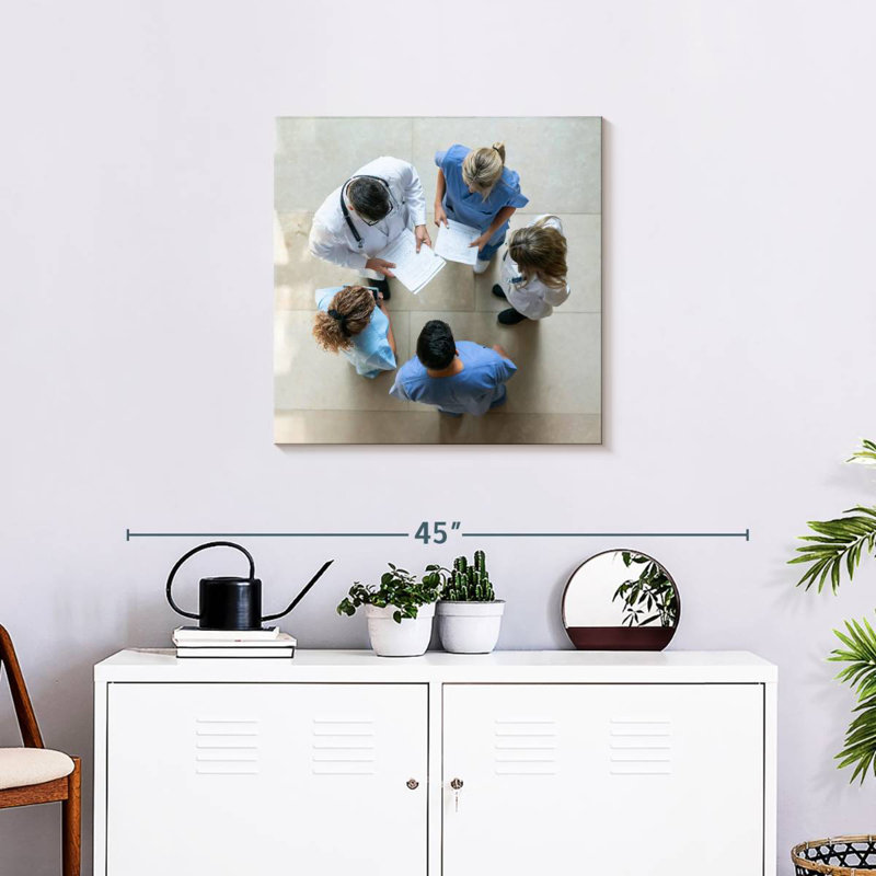 Hospital Staff Huddle, 24" H x 24" W