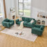 Mid-Century Modern 3-Piece Living Room Sofa Set, Includes 3-Seater Couch & 2 Armchairs, Tapered Wood Legs