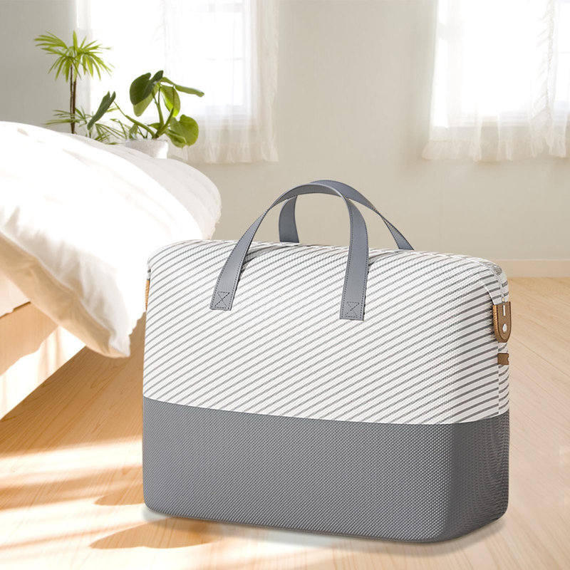  Large Storage Bags, Clothes Storage Bins Heavy Duty Storage Containers with Reinforced Handles, Closet Organizers and Storage for Clothing, Sweater, Comforter, Bedding, Gray