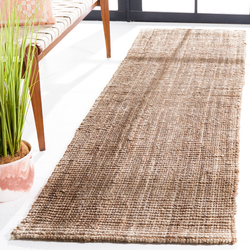 Tapis brun tissé à la main Evelynn, Tapis de couloir 2 pi 3 po x 7 pi