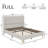 Full Size Corduroy Upholstered Platform Bed Frame with Vertical Channel Tufted Wingback Headboard, Sturdy Wooden Slats,Easy Assembly, Cream-953567901