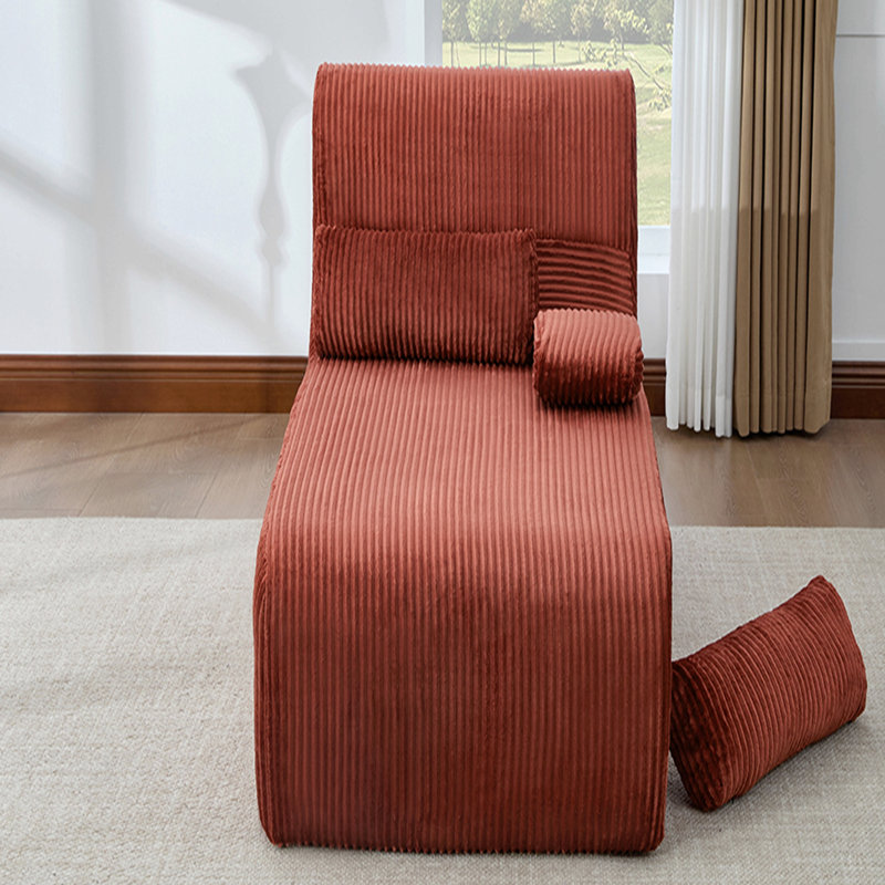 Canapé moderne sans méridienne 34,2 po, Rouge, Rouge