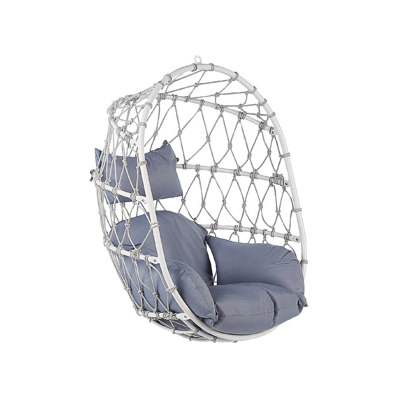 Leasburg Egg Chair with Stand, White, Grey