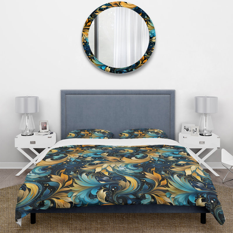 Literie à motif cachemire Mystic Flair, Housse de couette simple + 1 taie décorative stan