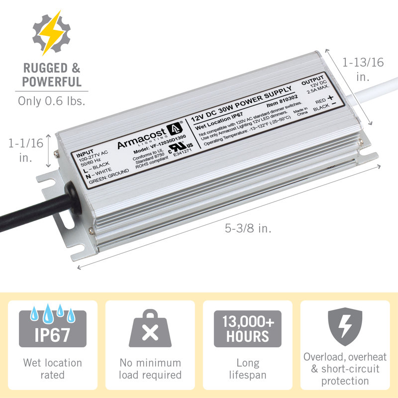Standard DEL intérieur / extérieur 12V DC, 30W, 30