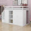 Lit mezzanine avec tablettes, armoires et tiroirs-609867483
