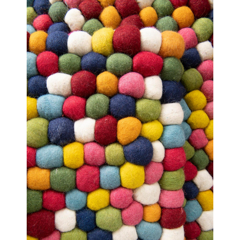 Tapis rouge / vert / noir en laine à motif abstrait Gregorey, Rectangle 3 pi 3 po x 5 pi 3 po