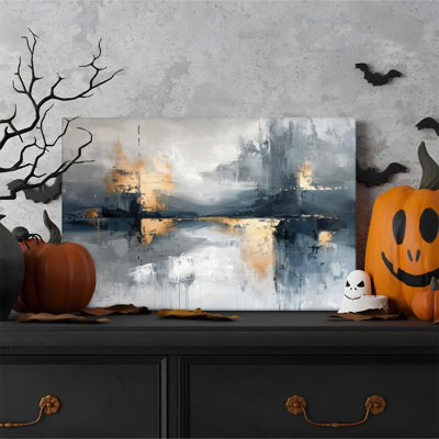 1pc Framed Broxton Painting Abstract landscape, golden reflection, modern impressionism Decor Print Vintage Wall Poster Home Decor Perfect Gift for Mo