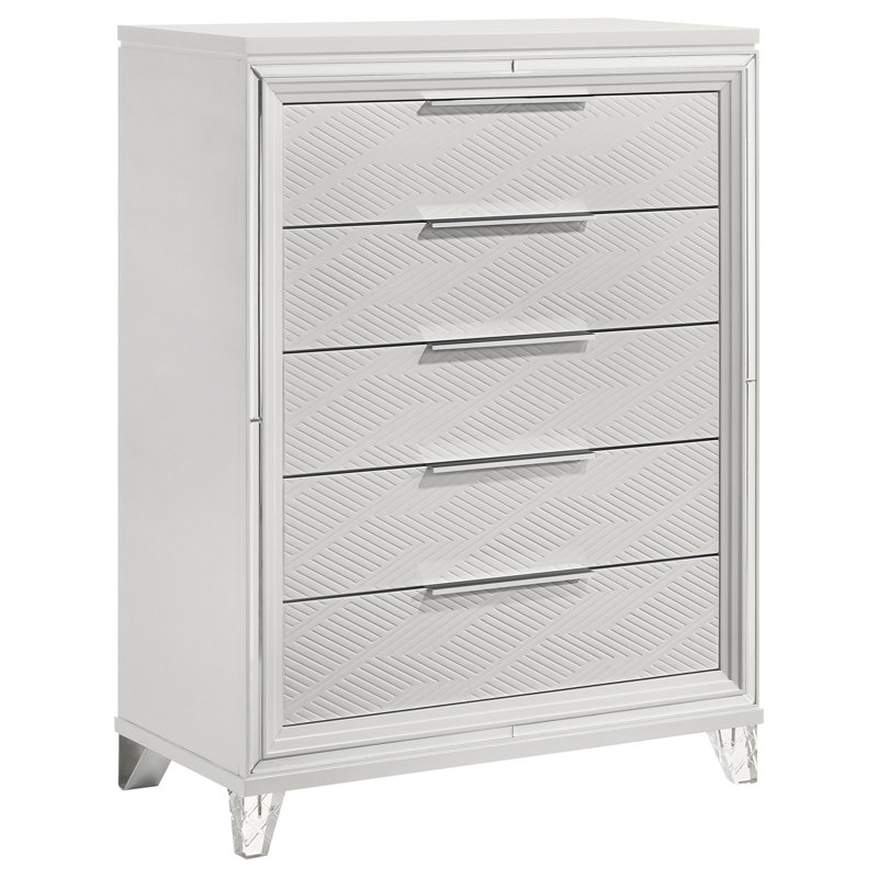 Commode blanche à 5 tiroirs Esat