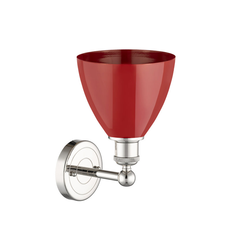 Applique à bras en métal, Rouge, Nickel poli