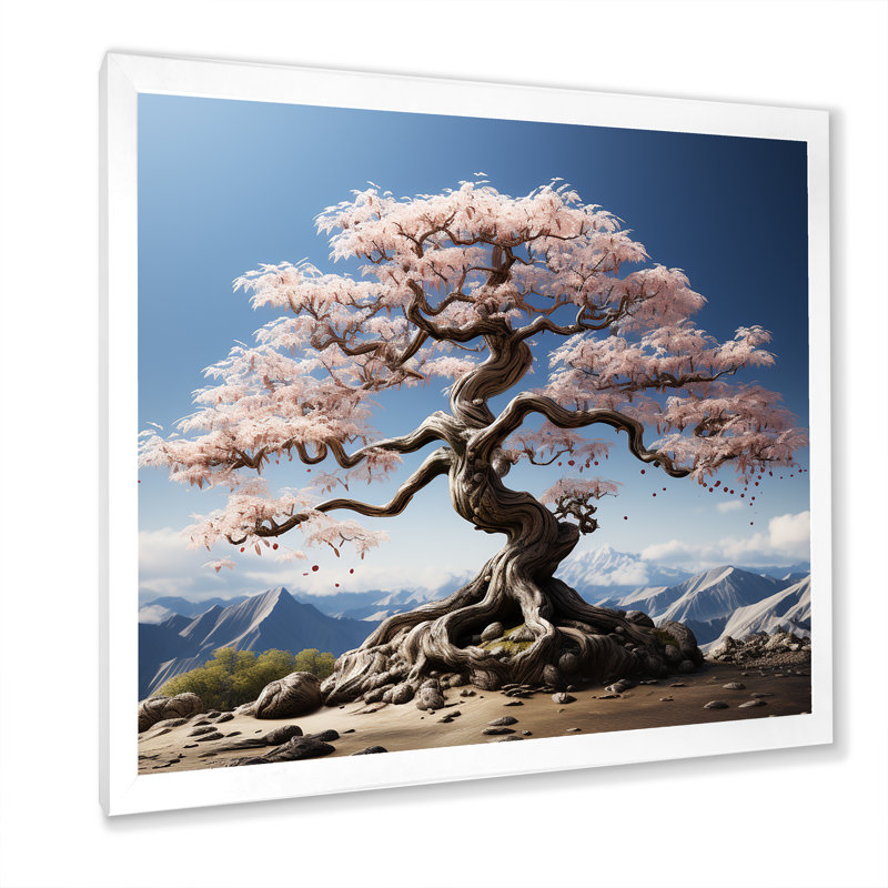 Bonsai, impression sur toile, érable japonais, H 36 po x l 36 po x P 1,5 po, Cadre simple blanc