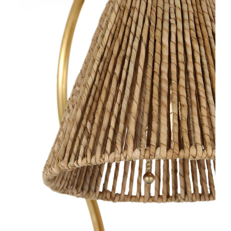 Dume 24" Arched Table Lamp, Hand-Rubbed Antique Brass
