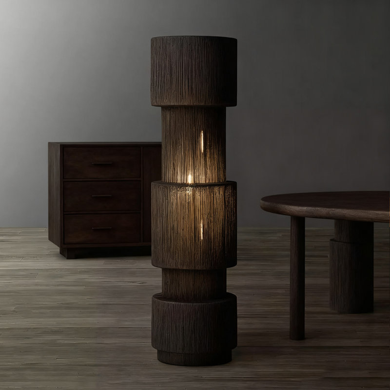 Black Iron + Wild vetch Free form Floor Lamps, Black