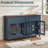 Farmhouse Sideboard Buffet Cabinet With Storage,59" Large Credenza With 4 Glass Doors & 2 Drawers,Adjustable Shelves Console Table,Wood Kitchen Coffee Bar For Dining Room,Living Room-1474769642-1474922012