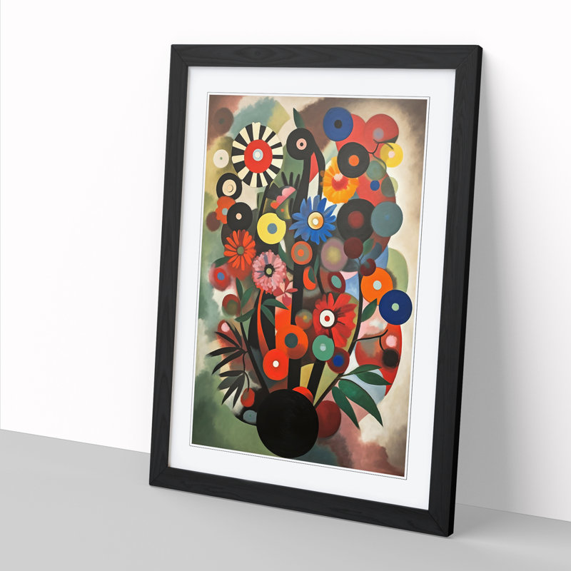 Bauhaus Flowers Vol.4 - Single Picture Frame Print, Oak, 64cm H x 46cm W