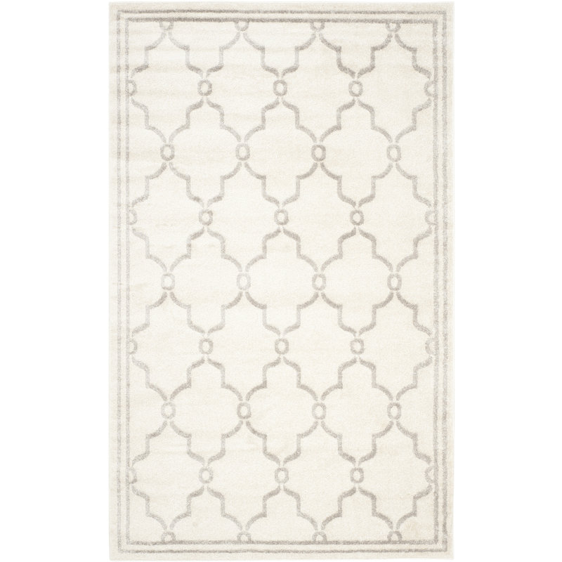 Ammundsen Geometric Ivory/Light Gray Area Rug, Rectangle 9' x 12'
