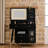 Compact Dressing Table With 3 - Color Adjustable Lights, Drawer Storage, And Built In Power Outlet, Ideal For Small Spaces Fluted Glass Door Modern Length, Equipped Pu Cushioned Stool Exquisite Craft-161468245