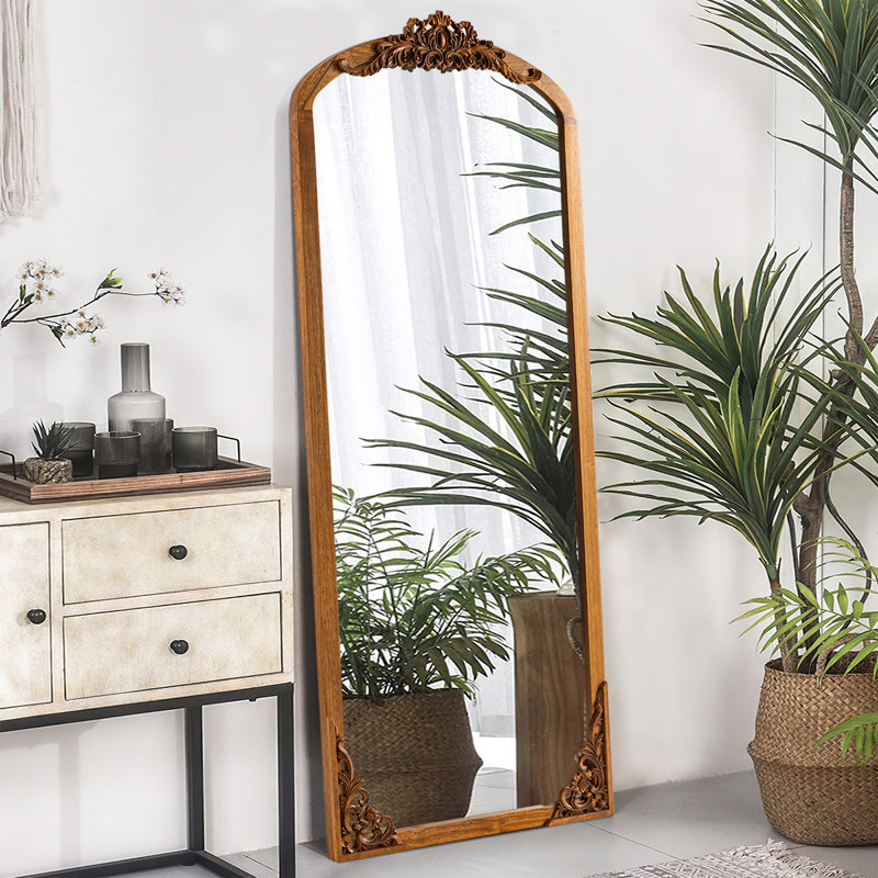 Miroir d'appoint mural Alexiyah, Caramel, 64,2 po x 21 po