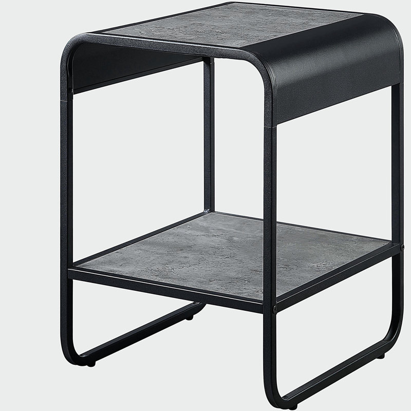 Table d'appoint en béton gris et noir