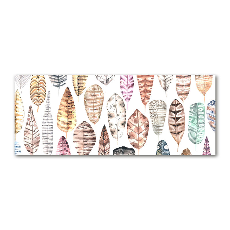Colourful Feathers - Wrapped Canvas Print