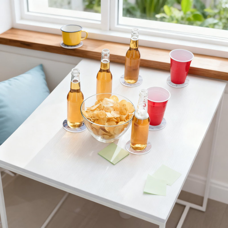 Ensemble de 6 sous-verres en céramique avec support, sous-verres en pierre super absorbants avec envers en liège antidérapant, design moderne en marbre pour table basse et décoration intérieure